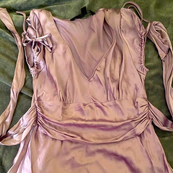 Express Beautiful purple silk top - Picture 4 of 4